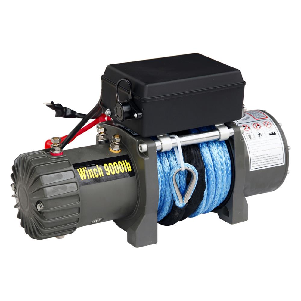 Лебёдка электрическая 12V CM Winch 9000S с синтетическим тросом (короткий барабан)