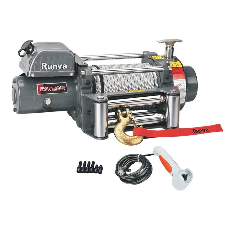 Лебёдка электрическая (индустр.) 24V Runva 12000 lbs 5443 кг (c пневмороспуском)